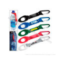 Silk Screen Polyester Printing Bottle Holder Lanyard With Reflection Band, With Carbiner